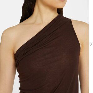 Mahogany RICK OWENS Athena One-Shoulder Top in XS
